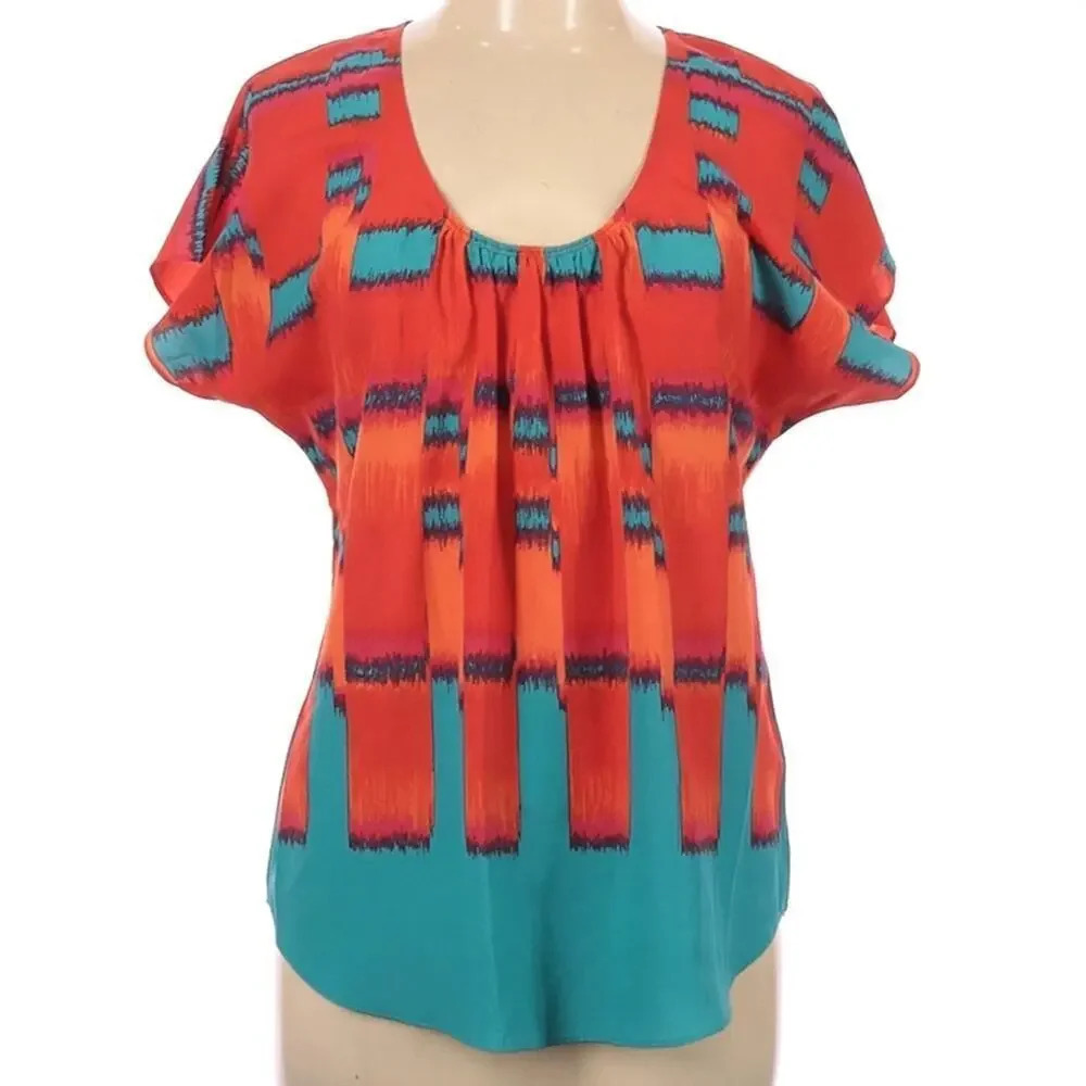 Calvin Klein Short Sleeve Shirt Blouse Top Career v6x